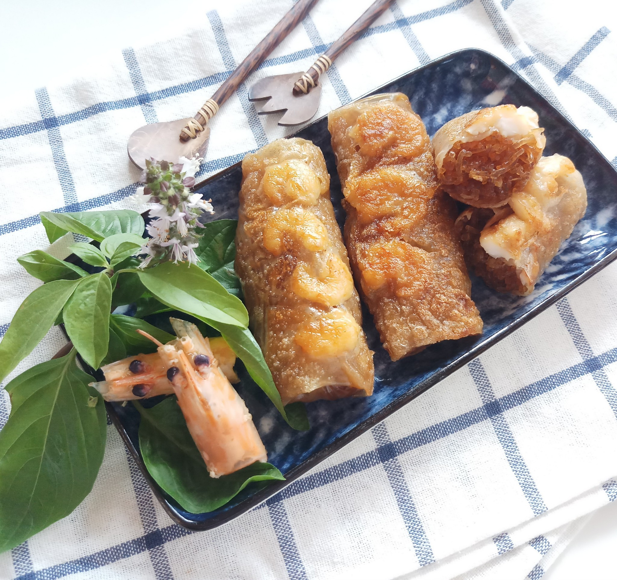 香煎鮮蝦粉絲捲